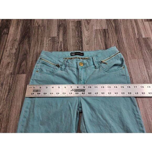Lee Womens Size 2 Medium Gold Label Aqua Blue Green Denim Jeans - Picture 9 of 12